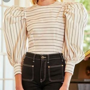 Hunter Bell Hudson Tie Blouse Top